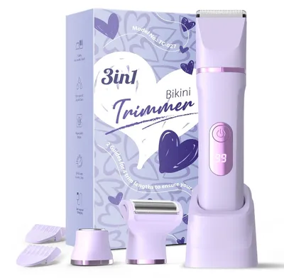 Produktbild von Rasierer Damen 3-in-1 Intimrasierer für Frauen für Körper und Intimbereich mit LED-Anzeige Damenrasierer elektrisch IPX7 Wiederaufladbar