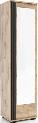Produktbild von Garderobenset PIK Wandgarderobe Flurmöbel, Kleiderschrank, 4 Kleiderhaken, Schuhschrank, Schrank, fertig aufgebaut, Farbe: Canyon Eiche