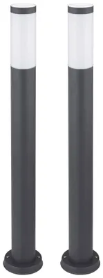 Produktbild von 2er Set LED Stehleuchte, Edelstahl anthrazit H 80 cm