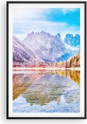 Produktbild von Gerahmtes Poster - Schwarzer Rahmen - Herbst Landschaft Berge - 61x91,5 cm - Wand Bild - Wanddeko - Wandbilder - Kunstposter - Wandposter - Bilderrahmen - Bilder - Kunstdruck - P2BPA61x91-4624