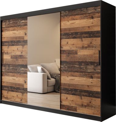 Kleiderschrank, Schiebetürenschrank, Schlafzimmer, Schrank mit Spiegel OLD STYLE T1 250