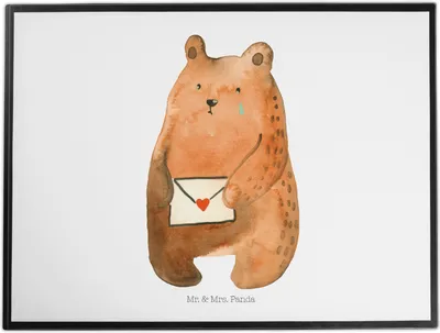 Produktbild von Mr. & Mrs. Panda tischschutz Bär Liebesbrief - Weiß - Geschenk, Teddy, Unterlage Schreibtisch, Schreibunterlage, Partner, Sehnsucht, schreibtischunterlage, Liebeskummer