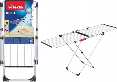 Produktbild von Vileda Wäschetrockner Doble, ausziehbar 105-209 cm, 22 m Trockenfläche, mit Rollen