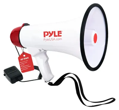 Produktbild von Megafon, Lautsprecher, Bullhorn - 40 Watt - Mit Sirene - Handmikrofon