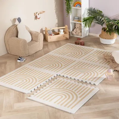 Produktbild von Volero - Puzzlematte - Alfie Grid Beige - 120x180cm - Kinderzimmer, Babyzimmer