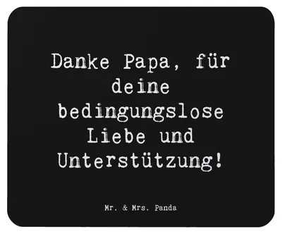 Produktbild von Mr. & Mrs. Panda Mousepad Spruch Danke Papa - Schwarz - Geschenk, pc, Aufmerksamkeit, computermatte, bester, Mauspad, sagen, computer, Freude machen, Dankeschön, Bedanken