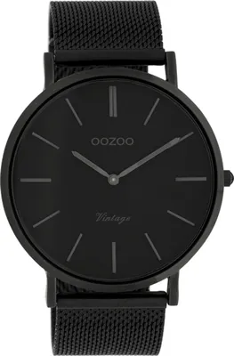 Zdjęcie produktu dla Oozoo Zegarek na rękę Czarny Stal nierdzewna Seria Vintage Męski-Damski Analogowy UOC9932A