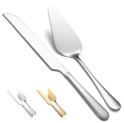 Productafbeelding van Taartset - Roestvrijstalen taartmes en taartschep - Voor het serveren van taarten - 2-delig