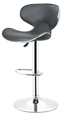 Produktbild von Barhocker - 2er-Set - Höhenverstellbar - 360° drehbar - Gepolsterter Sitz - Metallgestell - Grau
