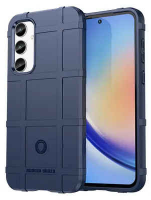 Productafbeelding van MobyDefend Hoesje - Geschikt voor Samsung Galaxy A35 - Rugged Shield TPU Backcover - Blauw