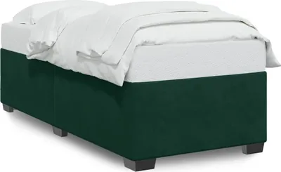 Image de vidaXL Cadre de lit sans matelas vert foncé 100x200 cm velours