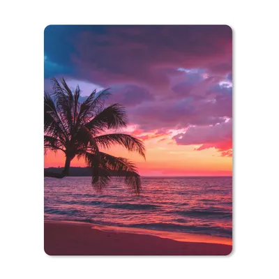 Produktbild von MuchoWow® Mauspad Mousepad Sonne - Horizont - Rosa - Palme - Meer 30x40 cm - Mousepads - Maus Mat - Pad - Mausunterlage - Mausmatten