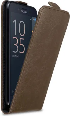 Obrázek produktu pro Cadorabo pouzdro pro Sony Xperia X COMPACT Protective Cover in Brown Flip Case Obal na mobilní telefon