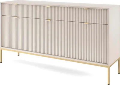 Produktbild von FURNLUX Sideboard Avon Beige Und Gold 154cm / Hauptfarbe: Beige / Abmessungen: 154 x 83 x 39 cm