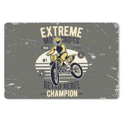 Produktbild von MuchoWow® Schreibtischunterlage Motorrad - Gelb - Retro 60x40 cm - XXL Mauspad - Großes Mauspad
