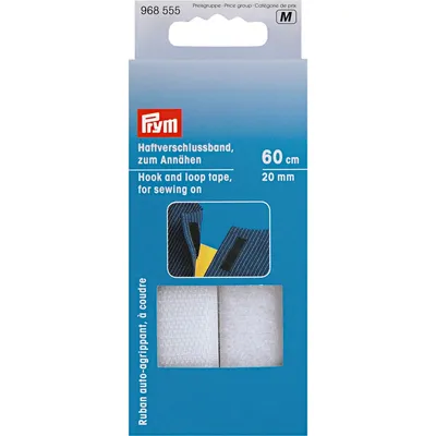 Produktbild von Prym Haftverschlussband zum Annähen 20mm weiß (Länge 60 cm)  