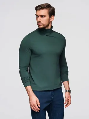 Produktbild von Ombre Clothing Rollkragenpullover für Männer Prewoom dunkelgrün M