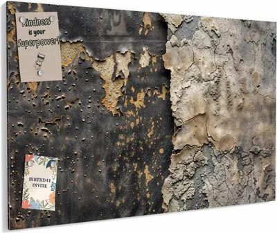 Produktbild von Magnettafel 60 x 40 cm „Bröckelnder Putz“ – Magnetwand aus Metall, beschreibbar mit Whiteboard-Marker – Memoboard für Küche & Büro