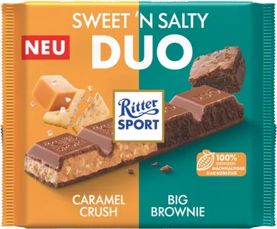 Produktbild von Ritter Sport Sweetn Salty Duo mit Karamell und Butterkeks 218g
