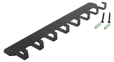 Wandschlüsselhalter mit 8 Haken, schwarz, Metall, selbstklebend