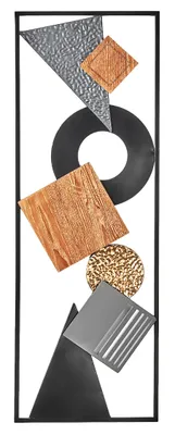 Produktbild von Kobolo Wanddeko Metallbild 3D - LINES - aus Metall in schwarz grau gold und braun