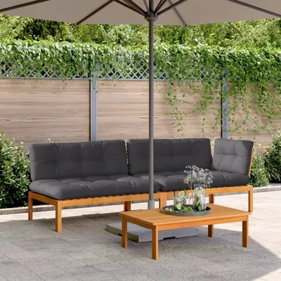 Produktbild von Möbel 3-tlg. Garten-Sofagarnitur aus Paletten mit Kissen Akazienholz - Gartensofas 3209445