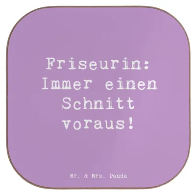Produktbild von Mr. & Mrs. Panda Tischuntersetzer Spruch Friseurin Kunst - Lavendeltraum - Geschenk, Handwerk, Holzuntersetzer, gläseruntersetzer, Sprüche, Coaster, Berufsliebe, Beruf