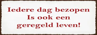 Produktbild von vianmo Holzschild 10x27 cm ledere dag bezopen is ook een geregeld leven