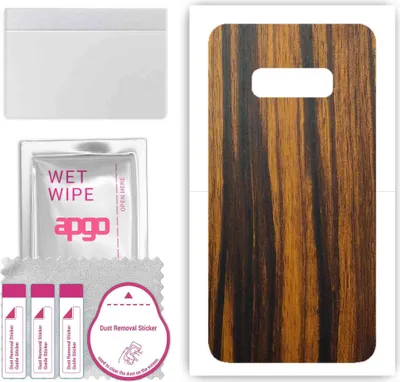 Produktbild von apgo Rückseite Schutzfolie, Skin, kompatibel mit Samsung Galaxy S10e, Hinten Displayschutzfolie aus Vinylfolie, kratzfest, einfache Montage - Tigerwood