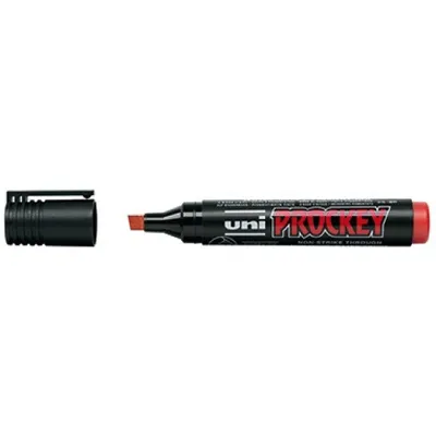 Zdjęcie produktu dla Faber-Castell 159021 Marker do flipchartów UNI Prockey PM-126 wodoodporny czerwony 3-6mm końcówka klinowa(T)