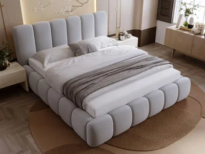 Produktbild von GrainGold Polsterbett Royal 160x200 cm - Bett 160x200, Polsterbett mit Bettkasten & Lattenrost - Grau (Royal 27)