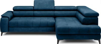 Produktbild von DomoHome Ecksofa Freistehend Mit Schlaffunktion Und Verstellbaren Kopfstützen, Chaiselongue, Rechts Seite, 278×197×76/98 cm, Schlaffläche: 88×200 cm, Stoffbezug In Königsblau