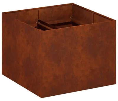 Immagine prodotto di vidaXL Vaso da giardino effetto ruggine, 80 x 80 x 60 cm, acciaio resistente agli agenti atmosferici