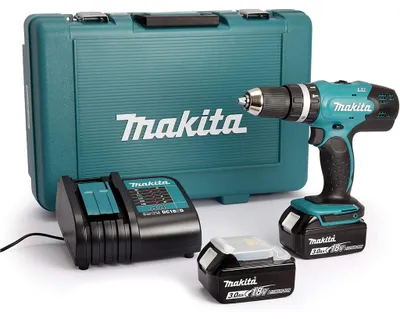 Produktbild von Makita DHP453SFE, Handbohrmaschine, Ohne Schlüssel, Schwarz, Blau, 1,3 cm, 3,6 cm, 1,3 cm