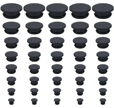 Silikonstopfen 40er-Set, schwarz, wasserdicht, 8 Größen 4–10 mm
