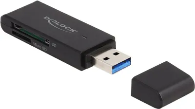 Produktbild von Delock Card Reader SuperSpeed USB 5 Gbps für SD und Micro SD Speicherkarten