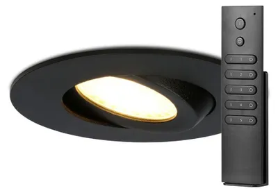 Image de HOFTRONIC - Spots LED encastrables Napels 8W 570lm 2700K Noir IP65 Dimmable Inclinable