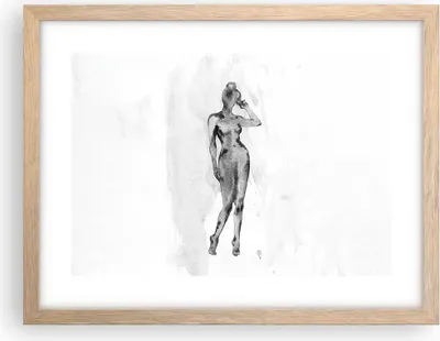 Produktbild von Gerahmtes Poster - Rahmen in heller Eiche - Nacktheit Frau Körper - 40x30 cm - Wand Bild - Wanddeko - Wandbilder - Kunstposter - Wandposter - Bilderrahmen - Bilder - Kunstdruck - P2NAA40x30-5075