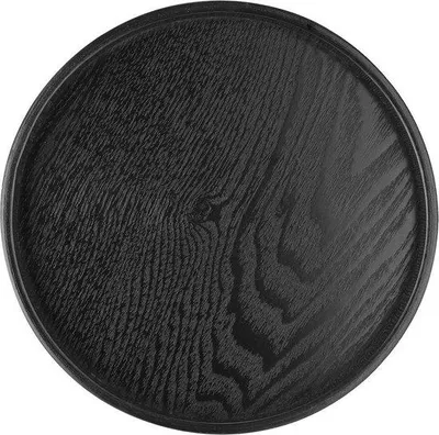 Image de Plateau rond en bois antidérapant noir, 21-30 cm