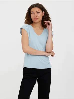 Zdjęcie produktu dla Jasnoniebieska koszulka basic VERO MODA Filli