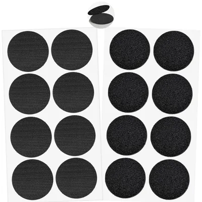Image de Bande adhésive Velcro auto-adhésive, ronde, 50 mm de diamètre, lot de 8, pour projets de bricolage, couleur noire