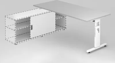 Produktbild von Anbauschreibtisch OSE19, 180 x 80 cm