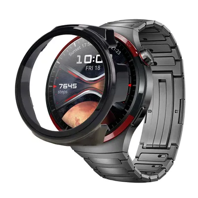 Produktbild von Etui ze szkłem do zegarka Bizon Case+Glass Watch do Huawei Watch 4 Pro Space Edition, czarne