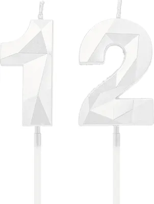 Produktbild von Nummer 12: Weiße Geburtstagskerzen, Tortendekoration