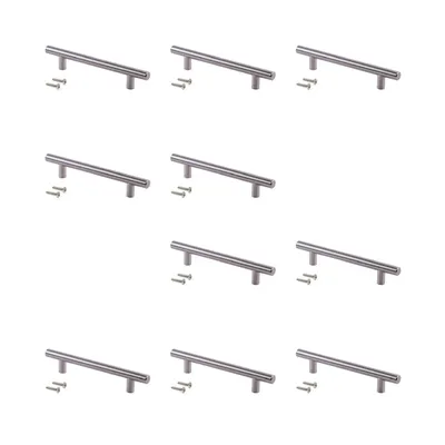 Produktbild von Emuca Lot von 10 Möbelgriffe Orlando, L188mm, 128mm Achsenabstand, Stahl, Nickel satiniert