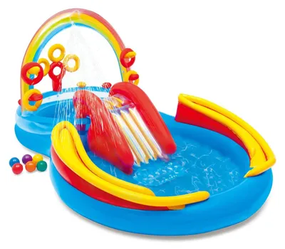 Immagine prodotto di Oasi Gonfiabile Arcobaleno con Scivolo per Bimbi 297x193x135 cm