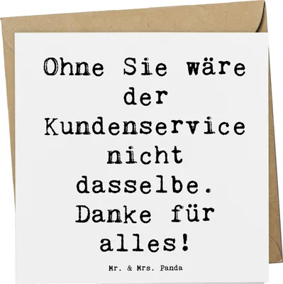 Produktbild von Mr. & Mrs. Panda Glückwunschkarte Spruch Kundendienstmitarbeiter Dankeschön - Weiß - Geschenk, Danke sagen, doppelkarte, Freundlichkeit, Grußkarte, Klappkarte, faltkarte