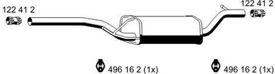 Produktbild von ERNST 341028 Mittelschalldämpfer Schalldämpfer für FORD FOCUS (DAW, DBW) FOCUS Kombi (DNW) FOCUS Stufenheck (DFW)