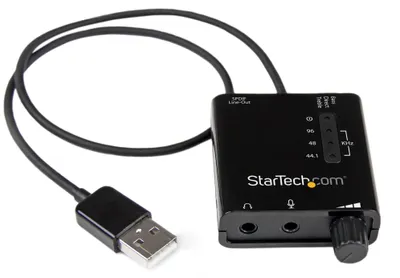 Produktbild von StarTech.com USB Audio Adapter - Externe USB Soundkarte mit SPDIF Digital Audio und Stero Mic - Schwarz, 5.1 Kanäle, 24 Bit, 91 dB, USB