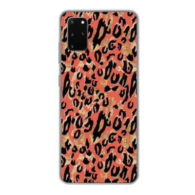 Produktbild von MuchoWow® Handyhülle Schutzhülle Hülle für Samsung Galaxy S20 Plus Pantherdruck - Gold - Rosa Silikon Softcase Handy Hülle - Hartschale